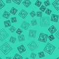 Black line Software, web developer programming code icon isolated seamless pattern on green background. Javascript Royalty Free Stock Photo