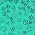 Black line Software, web developer programming code icon isolated seamless pattern on green background. Javascript Royalty Free Stock Photo