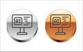 Black line Software, web developer programming code icon isolated on white background. Javascript computer script random Royalty Free Stock Photo