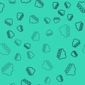 Black line Software, web development, programming concept icon isolated seamless pattern on green background Royalty Free Stock Photo