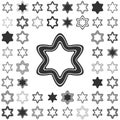 Line star icon design set