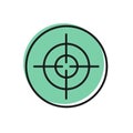 Black line Target sport icon isolated on white background. Clean target with numbers for shooting range or shooting Royalty Free Stock Photo