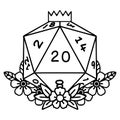 black line tattoo of a d20 Royalty Free Stock Photo