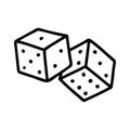black line tattoo of lucky dice Royalty Free Stock Photo