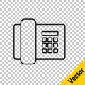 Black line Telephone icon isolated on transparent background. Landline phone. Vector Illustration Royalty Free Stock Photo