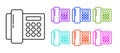 Black line Telephone icon isolated on white background. Landline phone. Set icons colorful. Vector Illustration Royalty Free Stock Photo