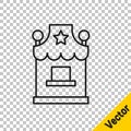 Black line Ticket box office icon isolated on transparent background. Ticket booth for the sale of tickets for Royalty Free Stock Photo