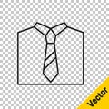 Black line Tie icon isolated on transparent background. Necktie and neckcloth symbol. Vector Royalty Free Stock Photo