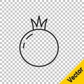 Black line Tomato icon isolated on transparent background. Vector Royalty Free Stock Photo