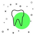 Black line Tooth icon isolated on white background. Tooth symbol for dentistry clinic or dentist medical center and Royalty Free Stock Photo