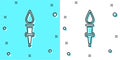 Black line Torch flame icon isolated on green and white background. Symbol fire hot, flame power, flaming and heat