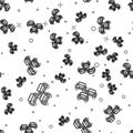 Black line Traffic jam on the road icon isolated seamless pattern on white background. Road transport. Vector Royalty Free Stock Photo