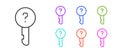 Black line Undefined key icon isolated on white background. Set icons colorful. Vector Illustration