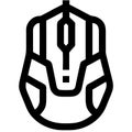 Black Line Vector Illustration Gaming Mouse for Technology and Design Projects Royalty Free Stock Photo