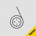 Black line Yoyo toy icon isolated on transparent background. Vector