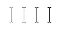 Black linear cursor icon for UI navigation and text editing.