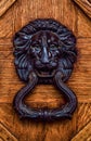 Black lion head door knocker Royalty Free Stock Photo