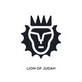 black lion of judah isolated vector icon. simple element illustration from religion concept vector icons. lion of judah editable Royalty Free Stock Photo