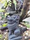 Black lion liong natural art China stone temple Java blackghost candi Royalty Free Stock Photo