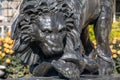 Black Lion sculpture in Garden Royalty Free Stock Photo