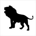 black lion silhouette zodiac vector illustartion isolated Royalty Free Stock Photo