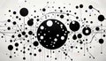 Black Liquid Connected Circle Dots Metaballs Pattern on White Background A Mesmerizing Interplay of Light and Shadow, Creating a