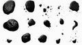 Black liquid drops on a white surface. Versatile image that can be used for various purposes Royalty Free Stock Photo