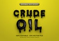 Black liquid ink text effect. Editable crude oil text effect