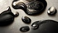 Melted black metal. Black oil, paint texture. 4k background, abstract black liquid with bubbles. Viscous black melted metal, 3d il Royalty Free Stock Photo