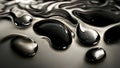 Melted black metal. Black oil, paint texture. 4k background, abstract black liquid with bubbles. Viscous black melted metal, 3d il