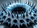 Black liquid splash forms, ferrofluid, black splash spikes, magnetic field, science experiment
