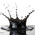 Black liquid splash isolated on white background Royalty Free Stock Photo