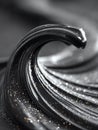 Black Liquid Wave with Gold and Silver Glitter Royalty Free Stock Photo