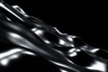 Black liquid wave luxury premium pattern flying into digital technologic animation 3D rendering