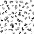 Black Little chick icon isolated seamless pattern on white background. Vector Royalty Free Stock Photo