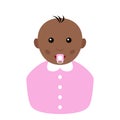 Black Little Girl with Pacifier Avatar Flat Icon Royalty Free Stock Photo