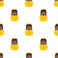 Black Little Princess Icon Seamless Pattern Royalty Free Stock Photo