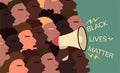 Black live matters. Social poster. Vector graphics Royalty Free Stock Photo