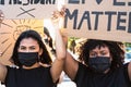 Black lives matter activist movement protesting against racism and fighting for equality