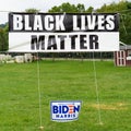 Black Lives Matter banner with a Pennsylvania for Biden Harris sign below