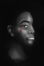 Black lives matter banner poster campaign. painting of black people with red blood tear, black people cry illustration