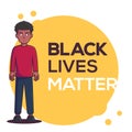 Black Lives Matter. Black People Vector Illustration