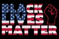 A Black Lives Matter #BLM graphic illustration for use as poster to raise awareness about racial inequality and prejudice