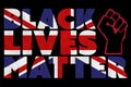 A Black Lives Matter #BLM graphic illustration for use as poster to raise awareness about racial inequality and prejudice