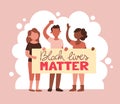 People with `Black lives Matter` banner