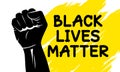 Black lives matter design of silhouette fist vector illustration