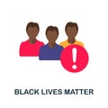 Black Lives Matter flat icon. Color simple element from activism collection. Creative Black Lives Matter icon for web design,