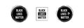 Black lives matter icons, banners, labels, design elements set, collection