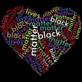 I can't breathe black lives matter  Illustration in heart shape Royalty Free Stock Photo