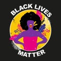 Black lives matter sticker with black woman